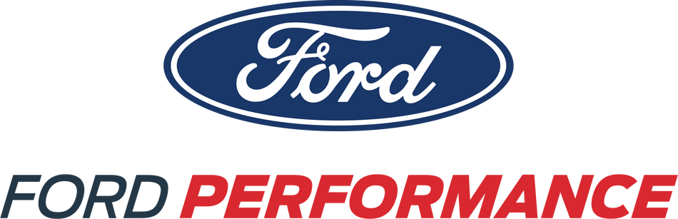 Ford Performance logo with blue and white Ford icon and black and white text.