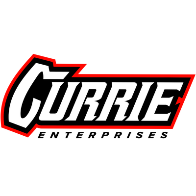 Custom serif font logo with red, black, and white color palette. 