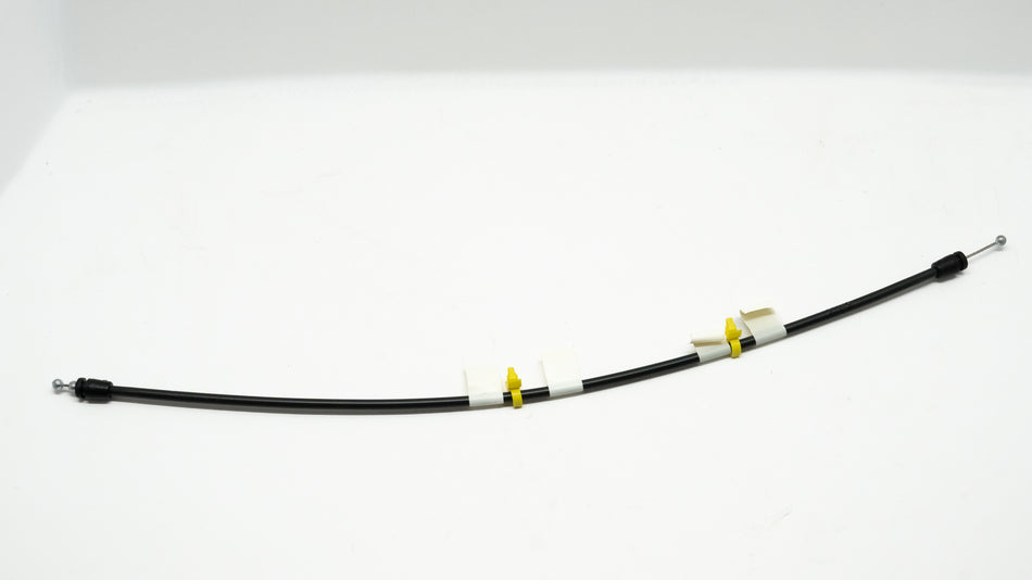 Black door cable with connectors on a white background