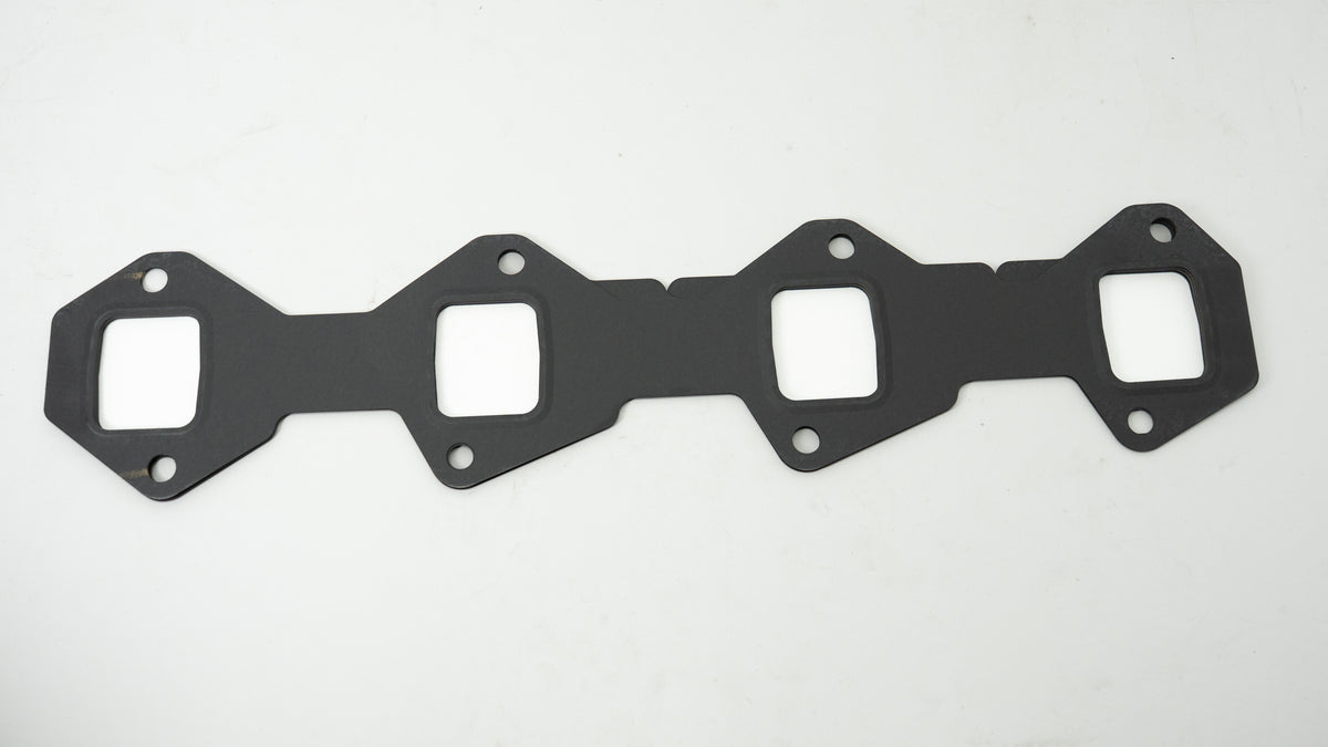 Black metal gasket on a white background