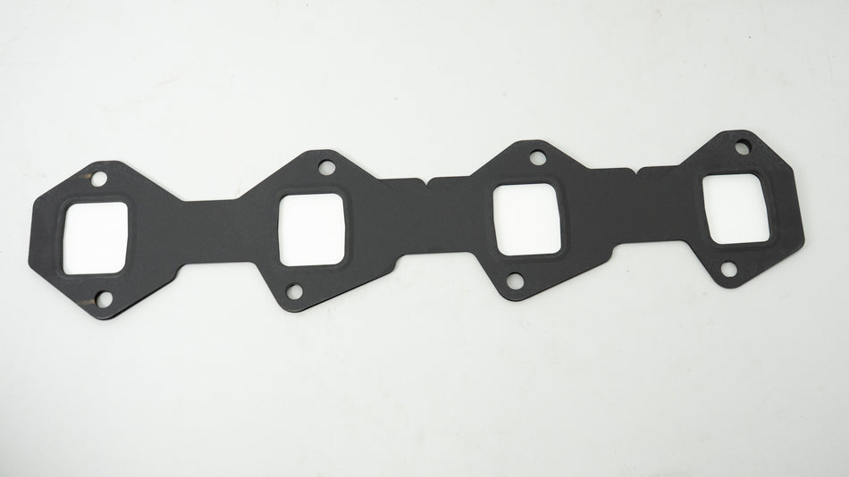 Black metal gasket on a white background