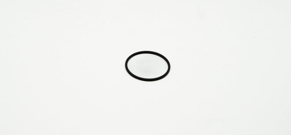 Black circle rubber seal on a white background