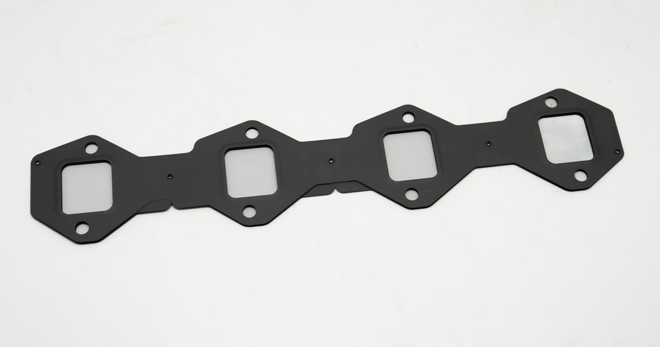 Black metal gasket on a white background
