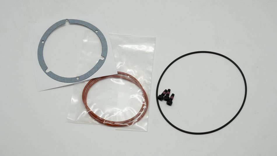 Set of gaskets and seals on a white background