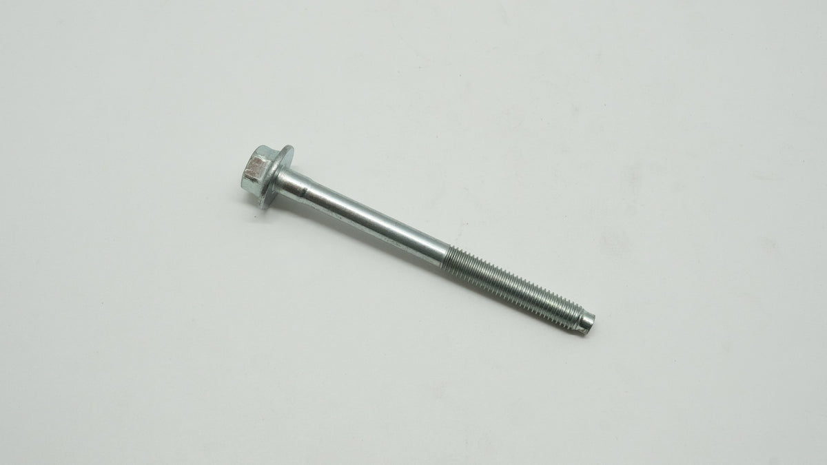 Metal screw on a white background
