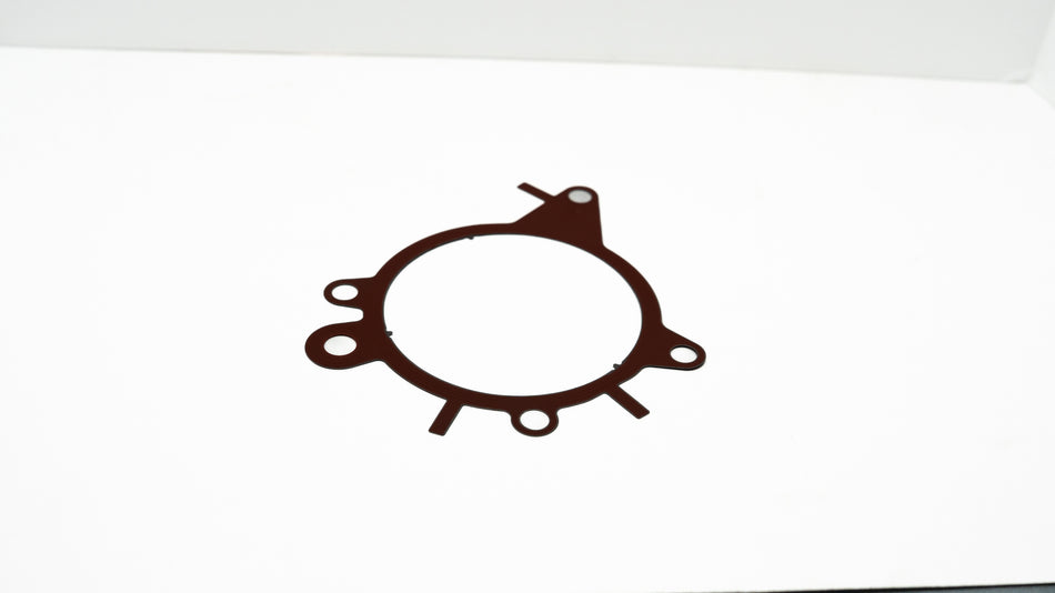 Brown circular gasket on a white background
