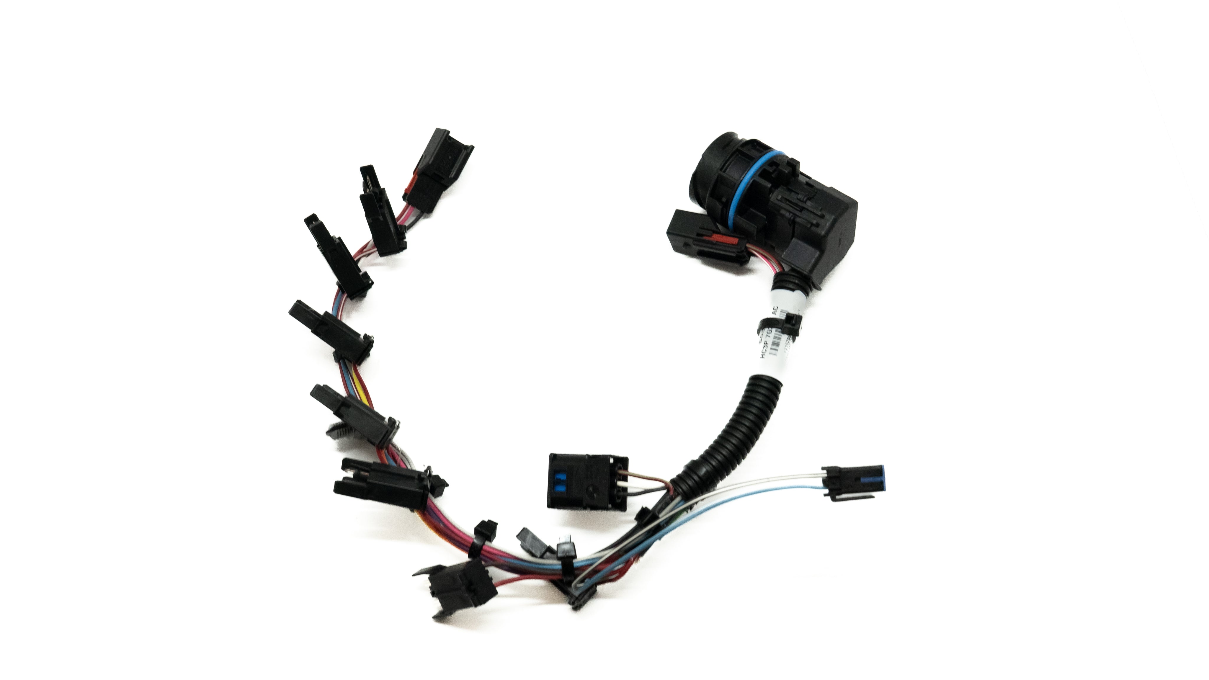 Connector wiring harness on a white background